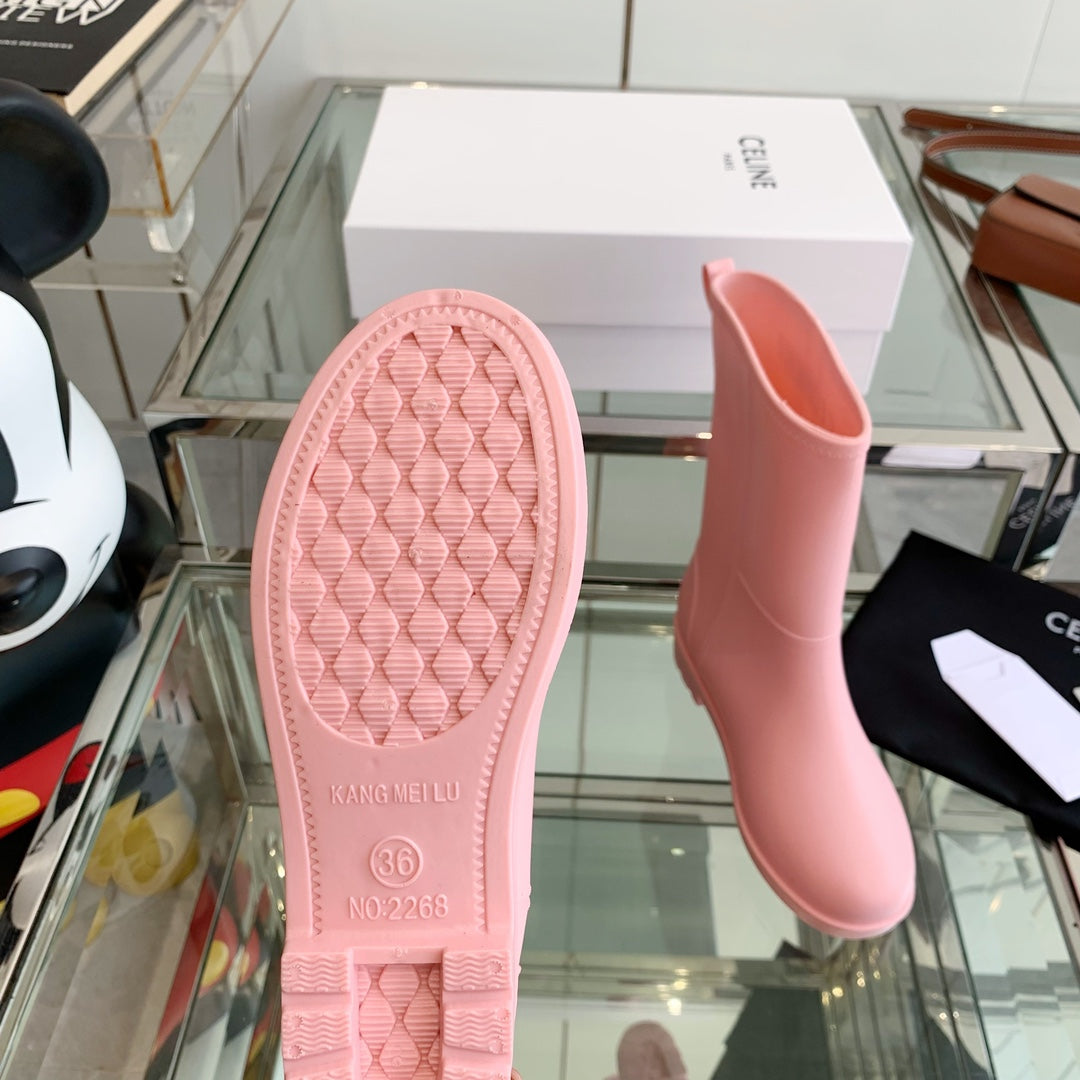 Celine Rainboots Pink Rubber 204052