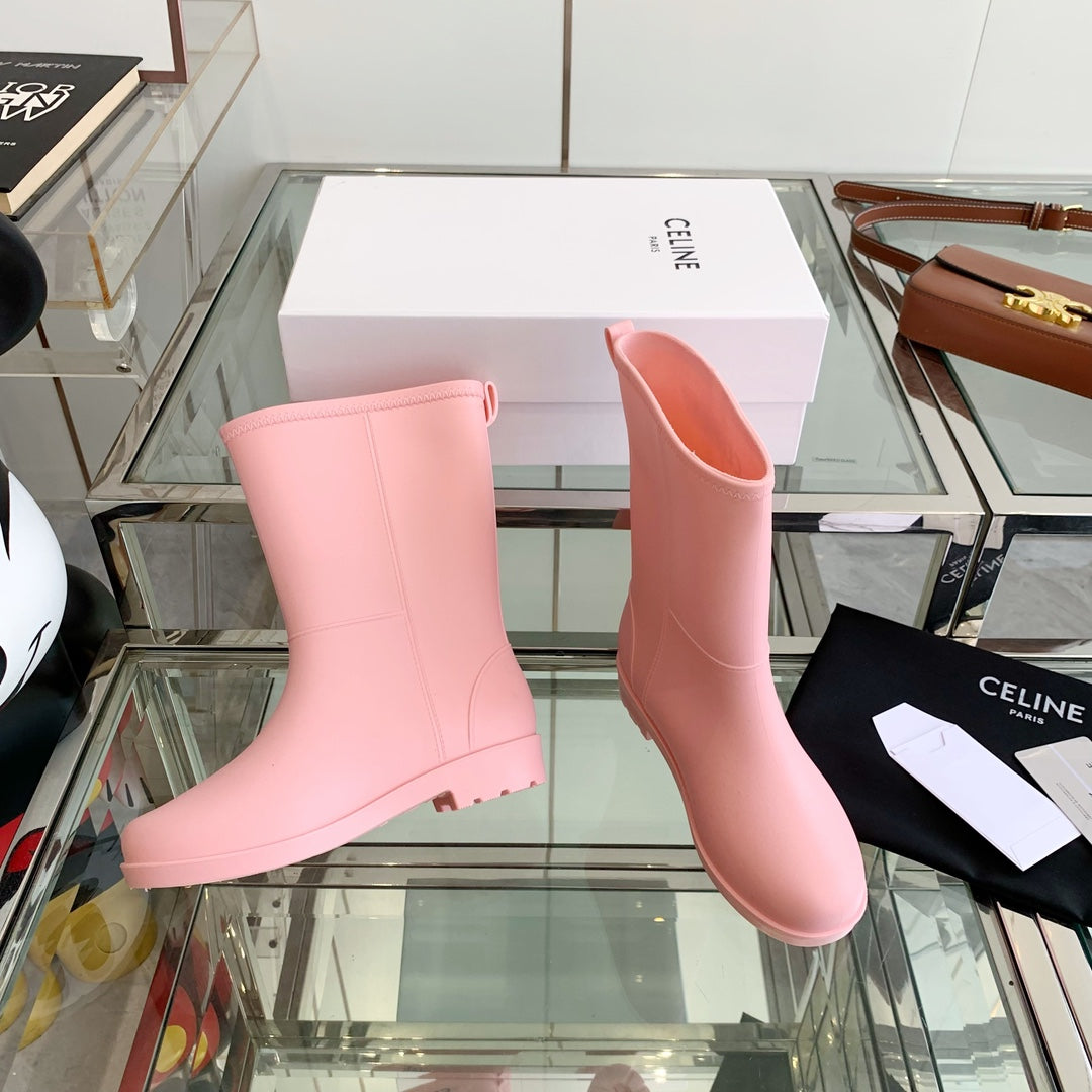Celine Rainboots Pink Rubber 204052