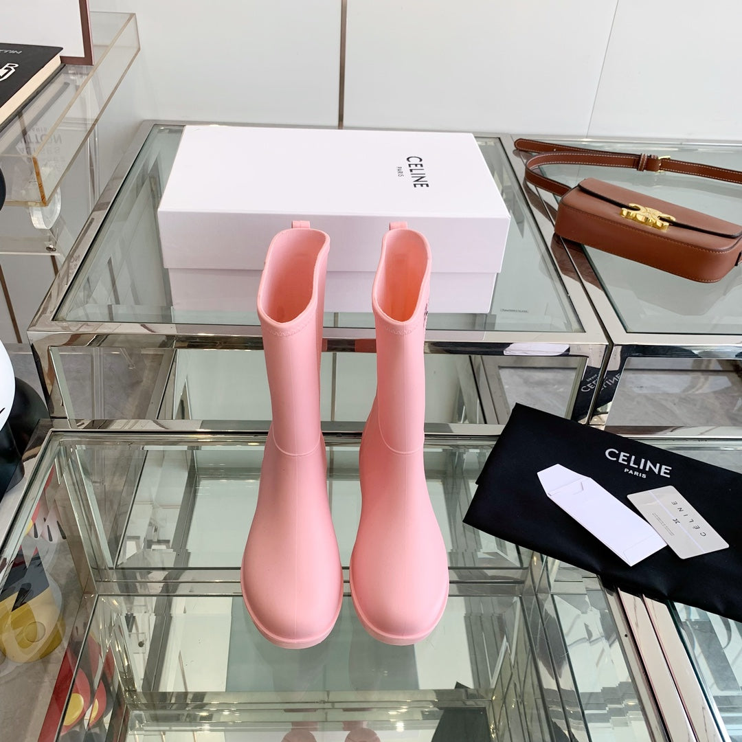 Celine Rainboots Pink Rubber 204052