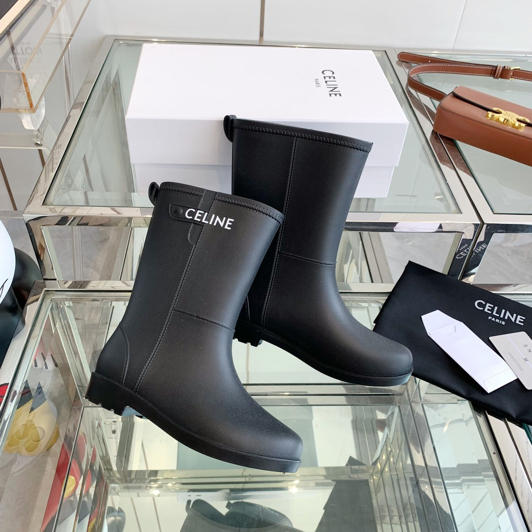 Celine Rainboots Black Rubber 204056