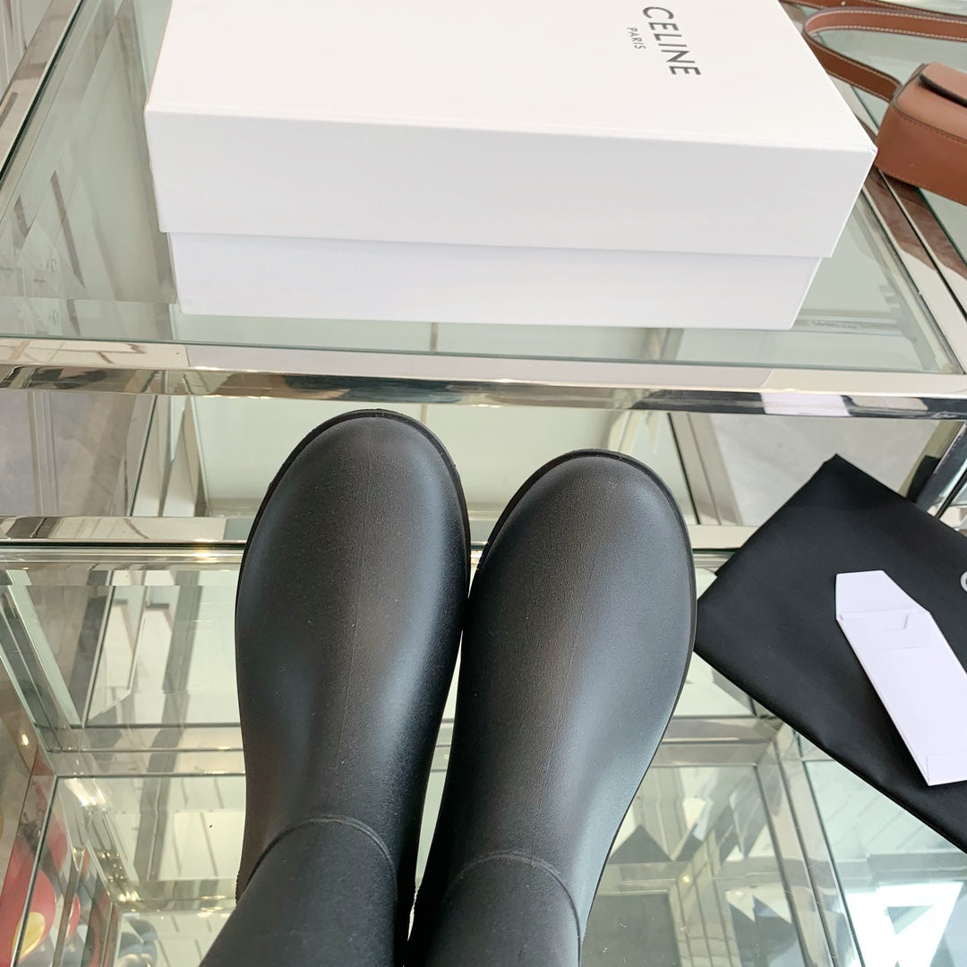 Celine Rainboots Black Rubber 204056