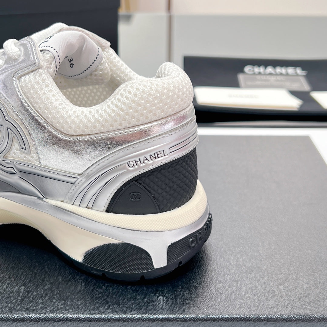 CC Sneaker In White Mesh Fabric 149795