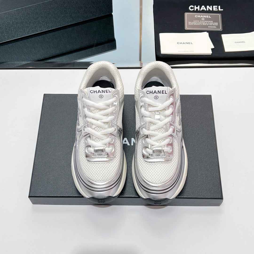CC Sneaker In White Mesh Fabric 149795