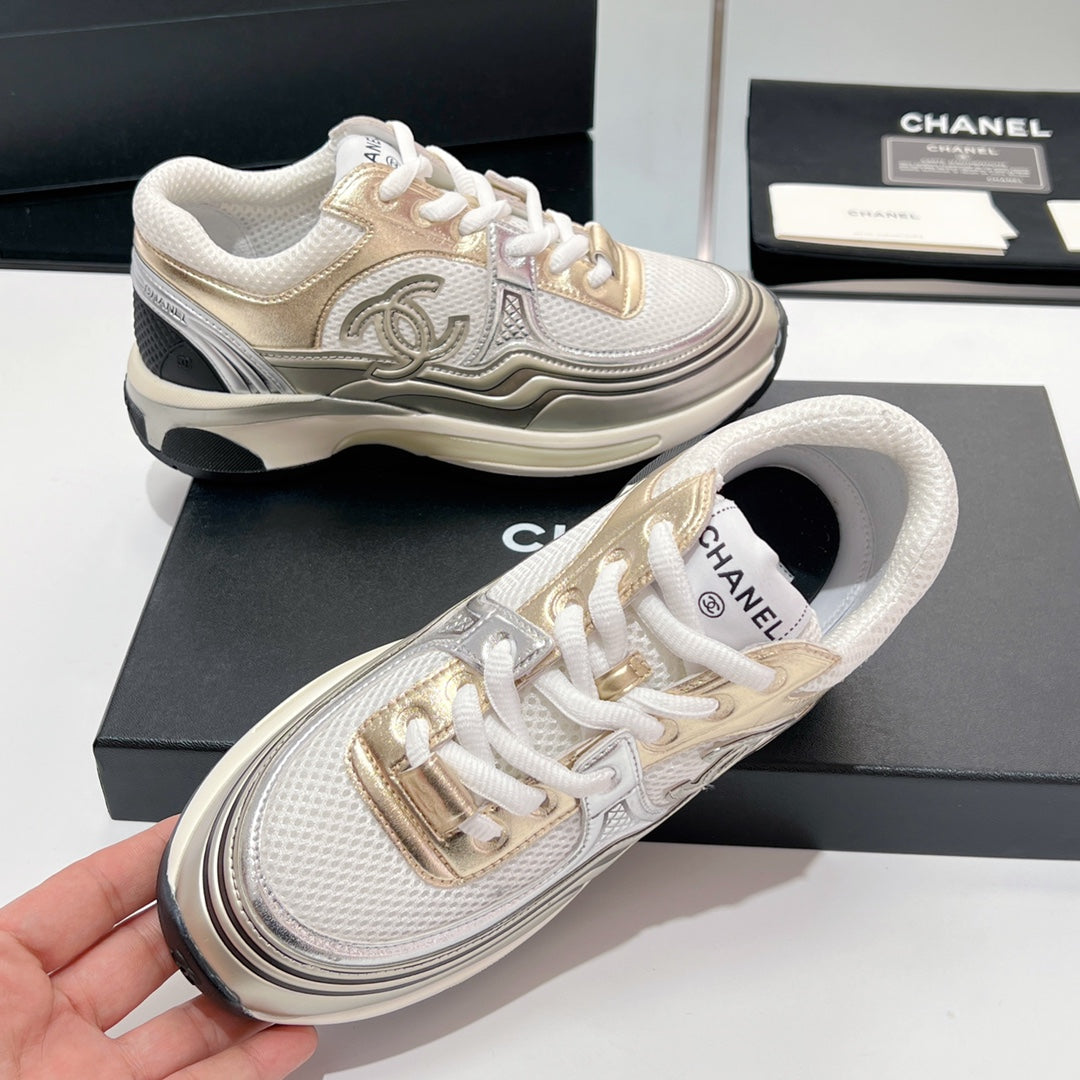 CC Sneaker In White Mesh Fabric 149791