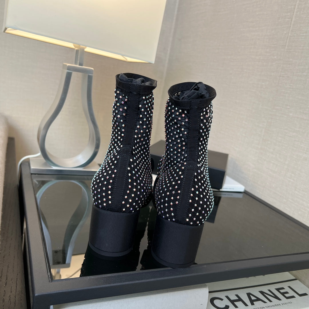 CC Ankle Boot Glitter Black