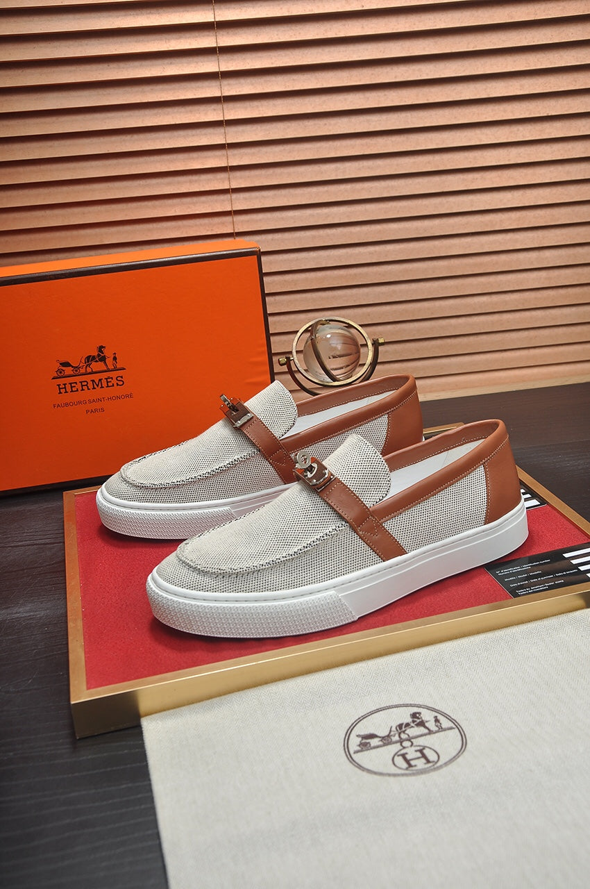 HM GAME SLIP-ON SNEAKER BLACK PLUM AND RUSSET DENIM