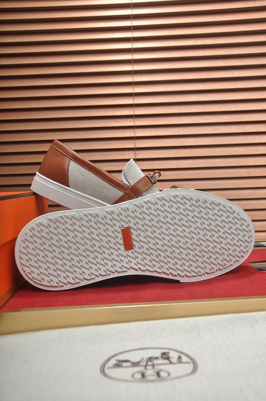 HM GAME SLIP-ON SNEAKER BLACK PLUM AND RUSSET DENIM