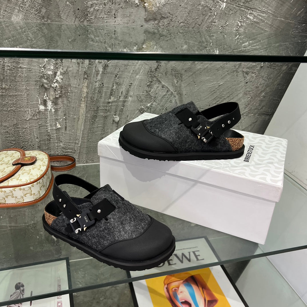 CD x Birkenstock Tokio Mule Grey Black Felt Coth