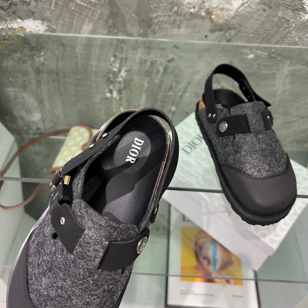 CD x Birkenstock Tokio Mule Grey Black Felt Coth
