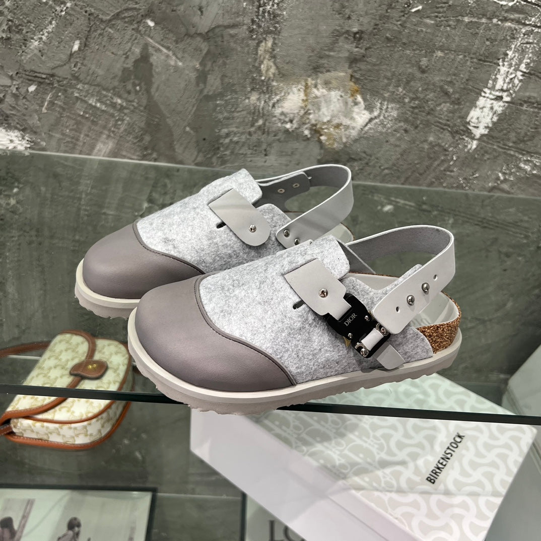 CD x Birkenstock Tokio Mule Grey White Felt Coth