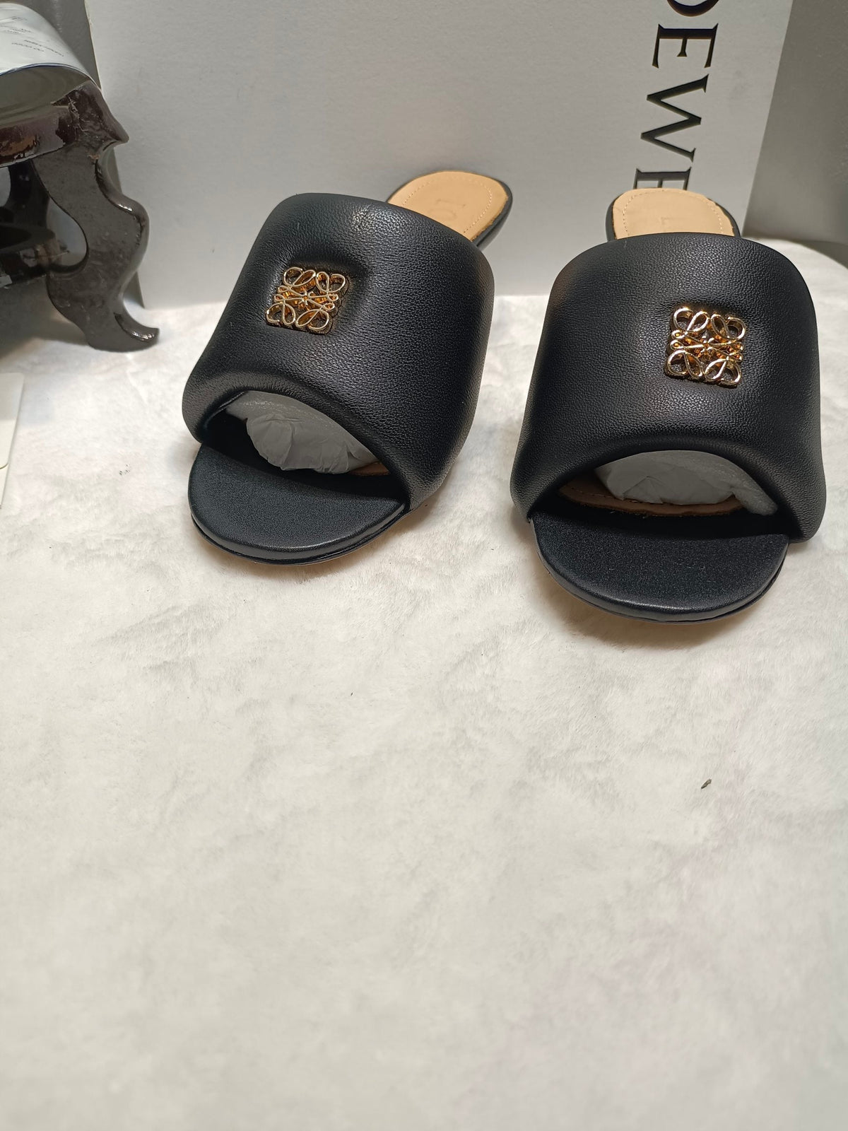 Loewe Anagram Padded Mule Black Sheepskin