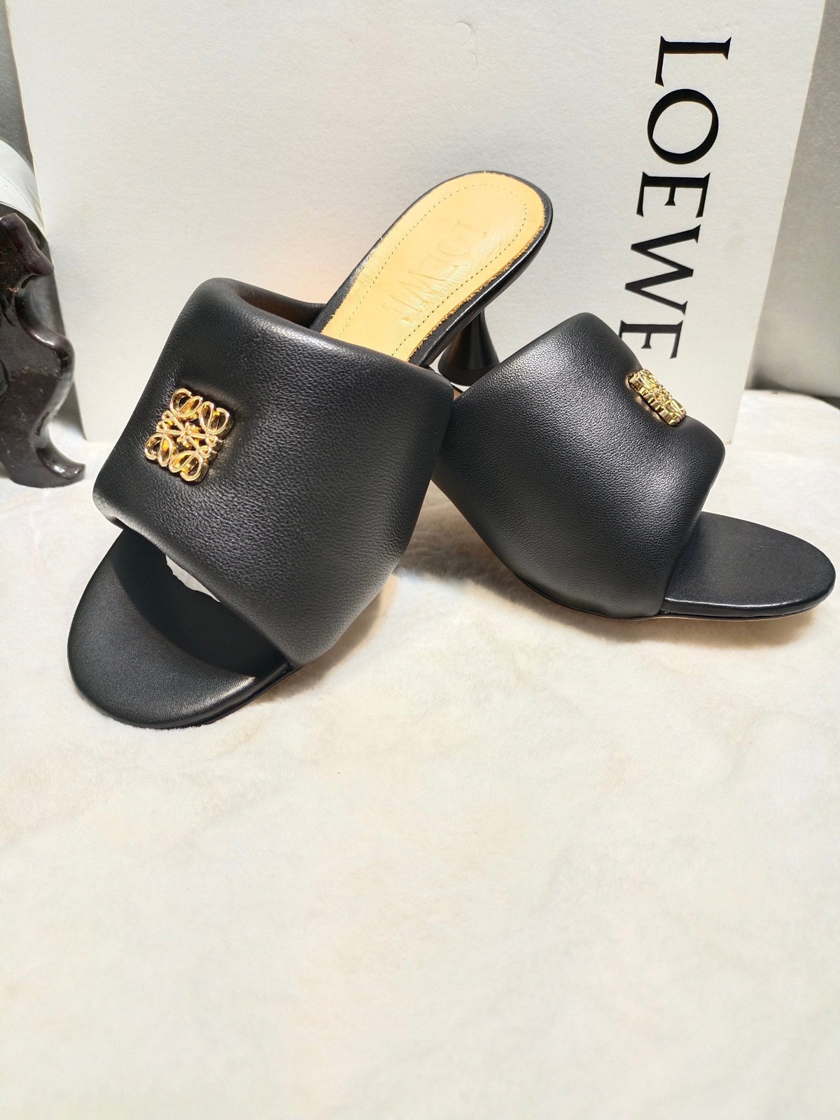 Loewe Anagram Padded Mule Black Sheepskin
