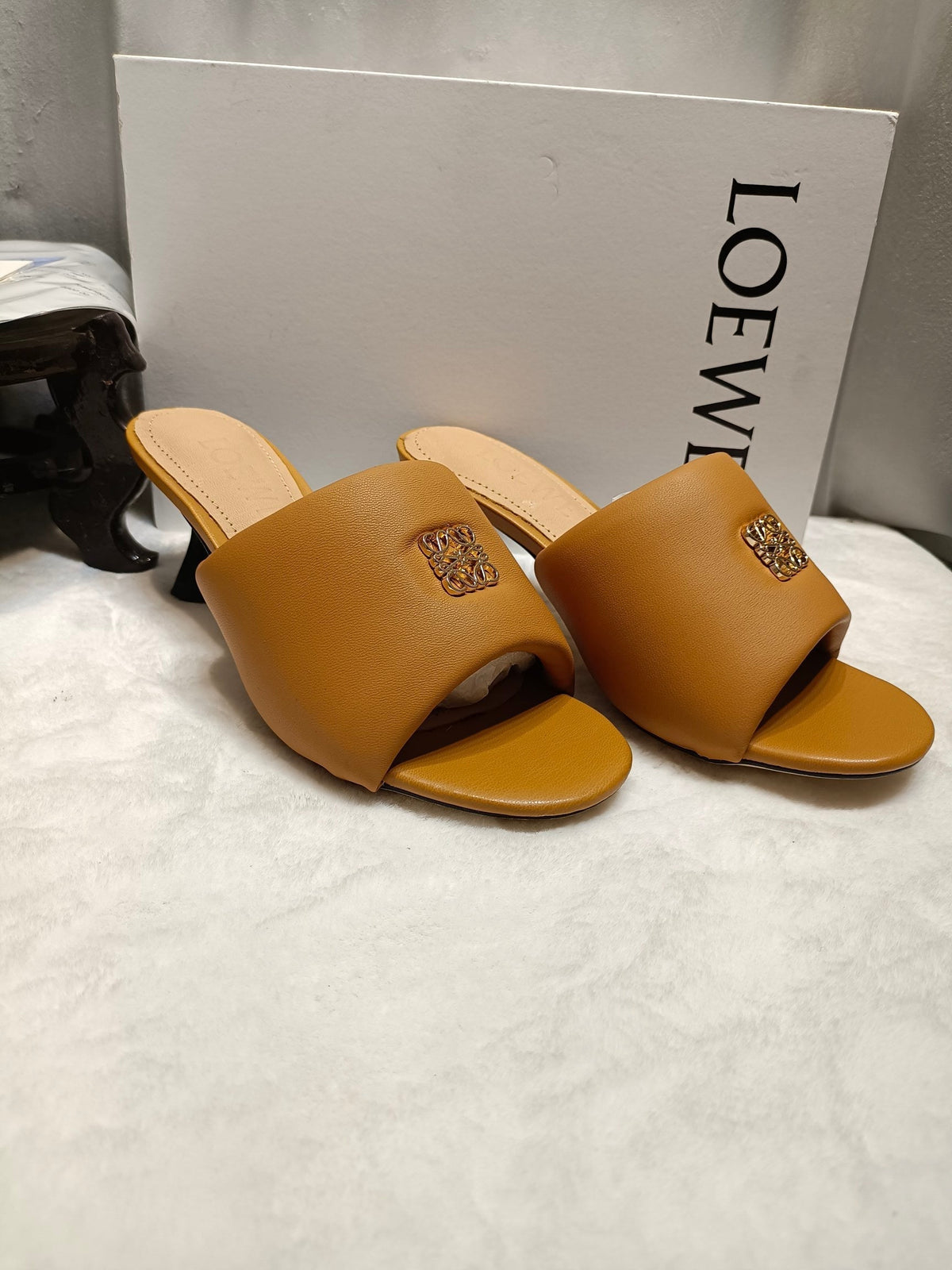 Loewe Anagram Padded Mule Brown Sheepskin