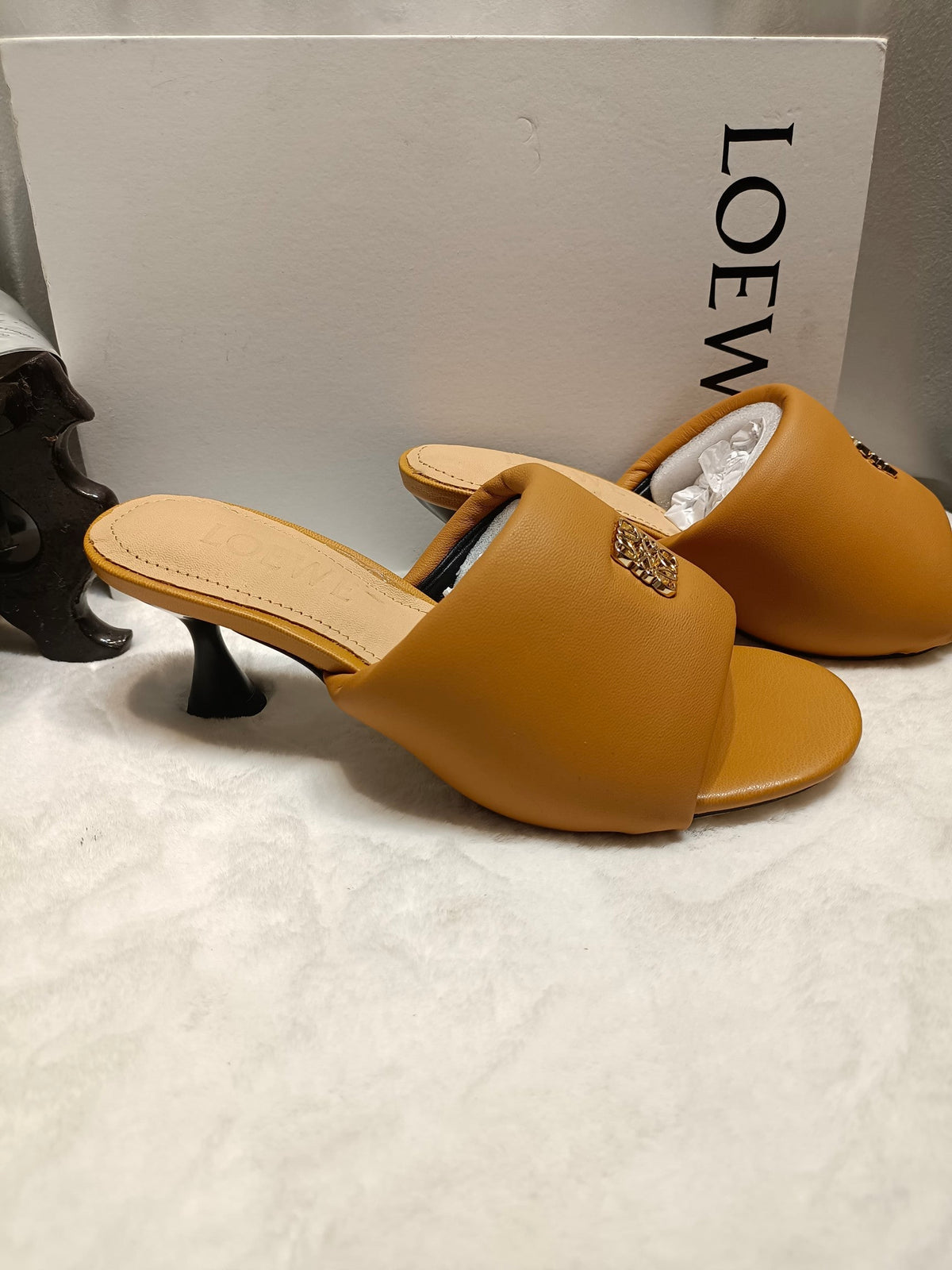 Loewe Anagram Padded Mule Brown Sheepskin