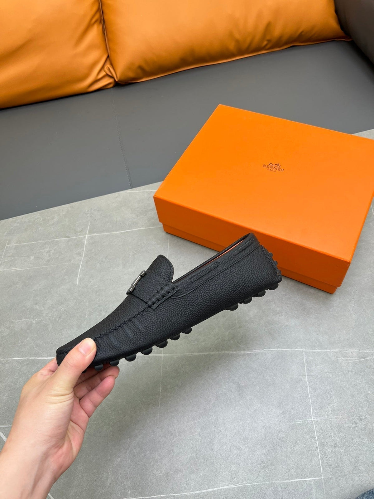 HM H-LOGO LOAFER BLACK CALFSKIN