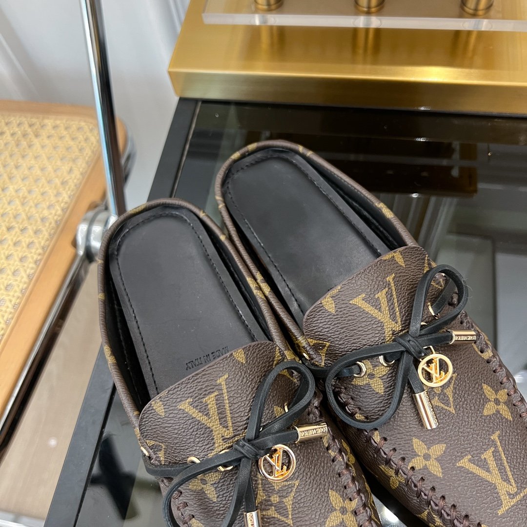LV GLORIA FLAT LOAFER CLASSIC MONOGRAM BROWN