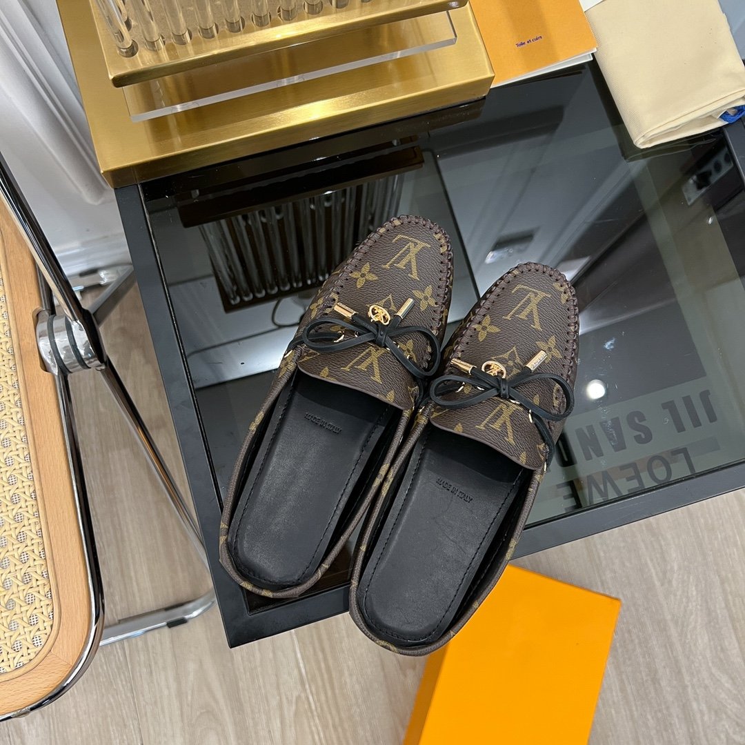 LV GLORIA FLAT LOAFER CLASSIC MONOGRAM BROWN