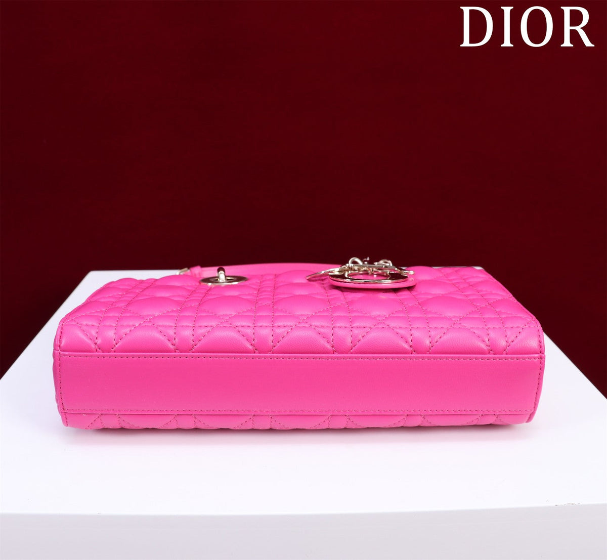medium lady d-joy 26 pink lambskin