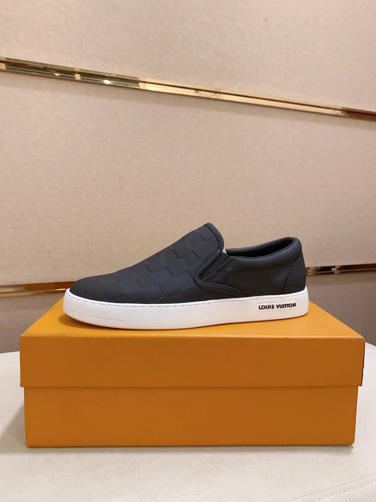 LV LOAFER IN BLACK DAMIER SHEEPSKIN