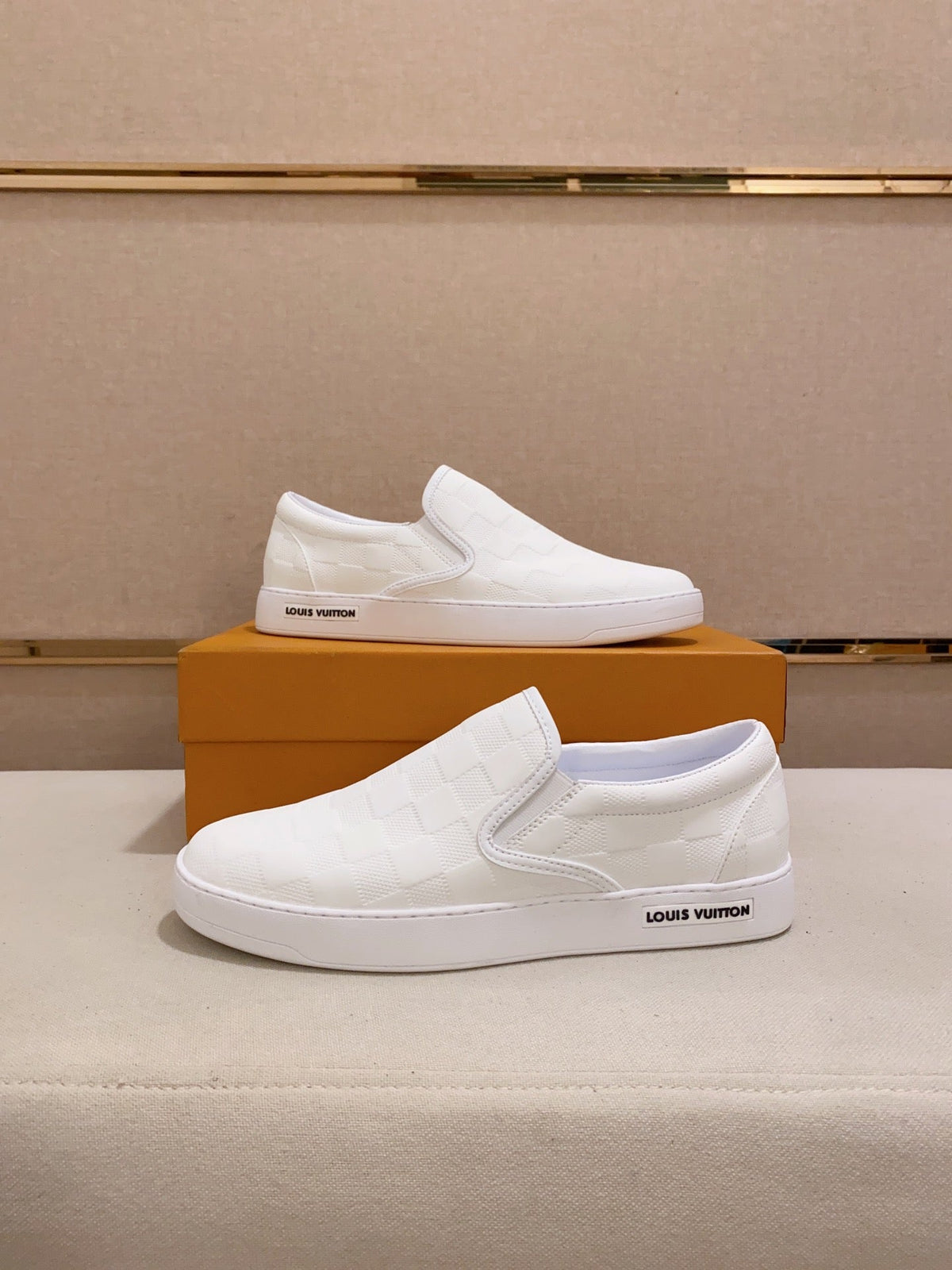 LV LOAFER IN WHIITE DAMIER SHEEPSKIN