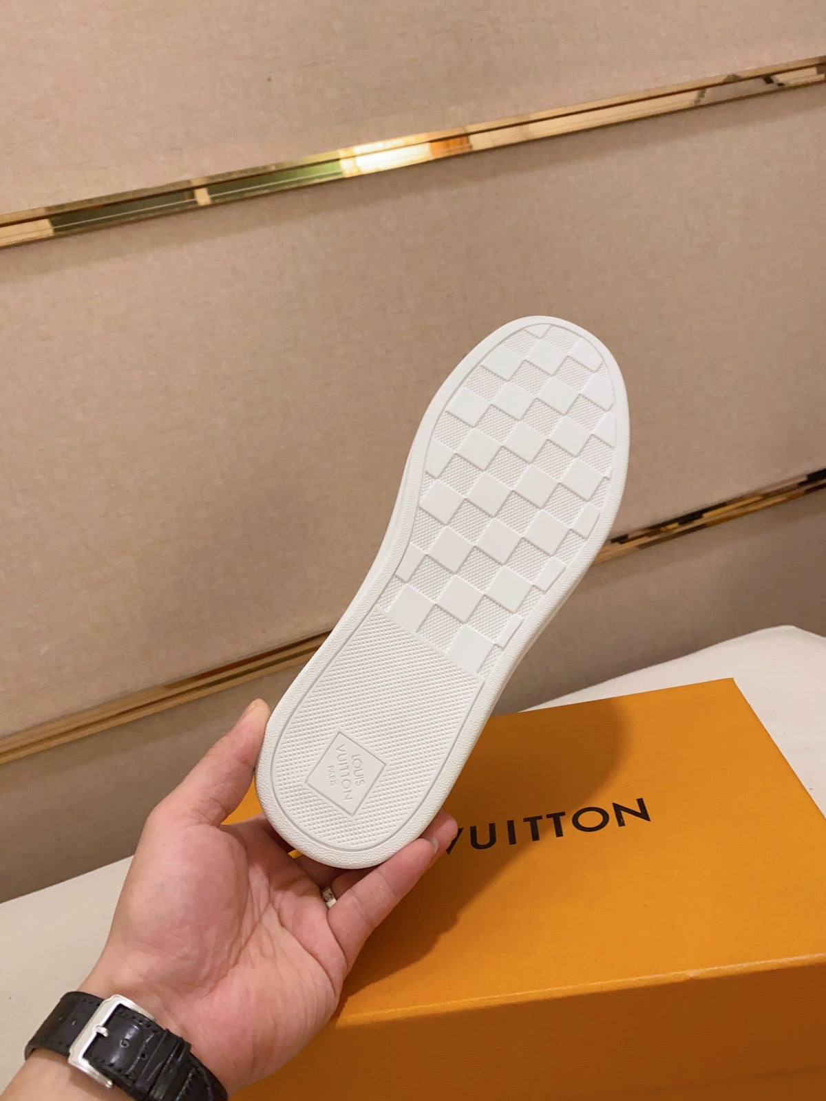 LV LOAFER IN WHIITE DAMIER SHEEPSKIN