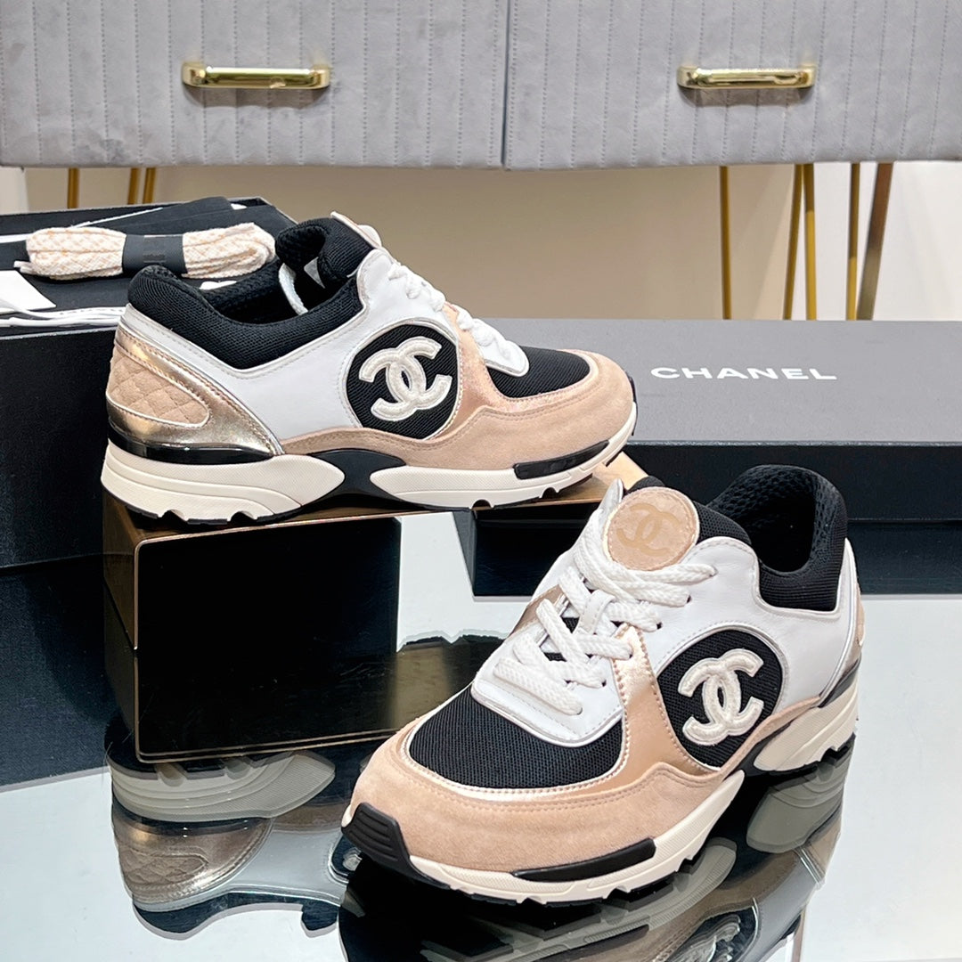 CC Sneaker In Nude Mesh Fabric Print Logo 149847
