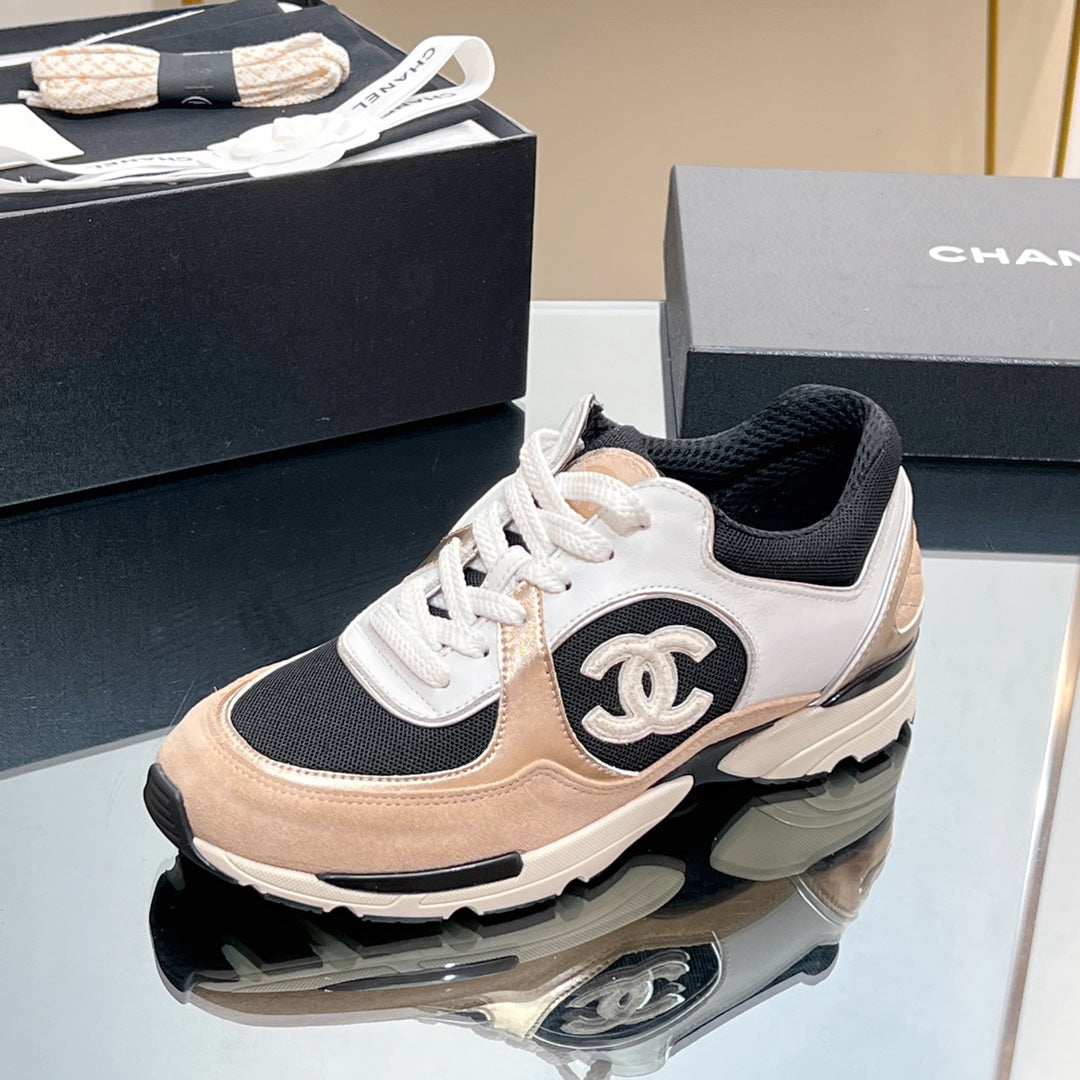 CC Sneaker In Nude Mesh Fabric Print Logo 149847