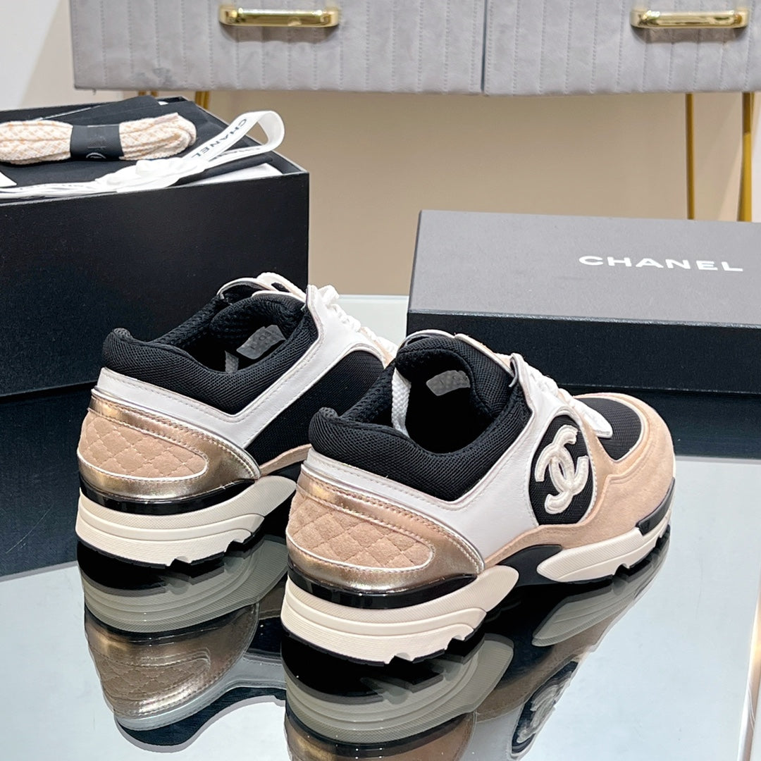 CC Sneaker In Nude Mesh Fabric Print Logo 149847