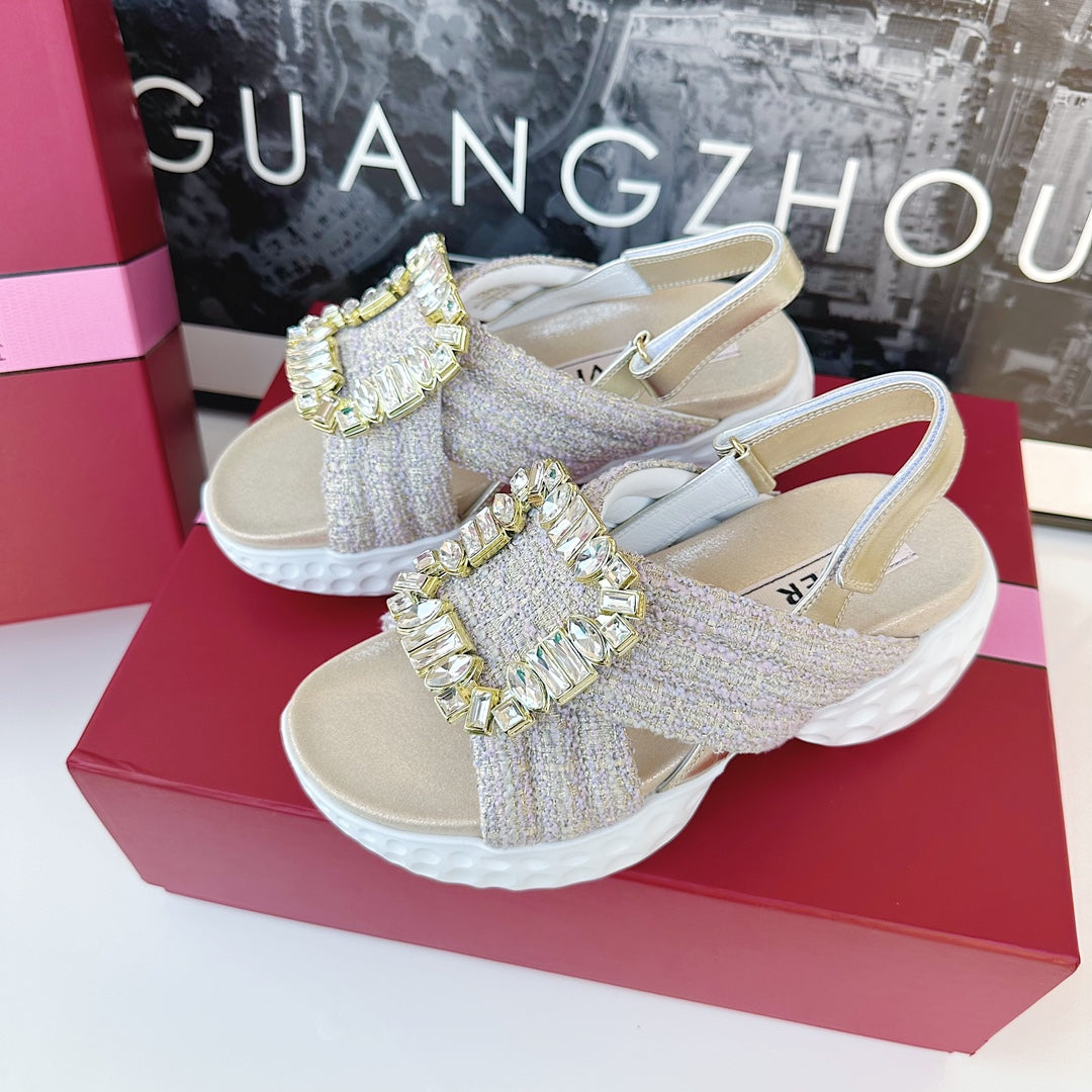 Viv Diamond Sandals Light Purple Fabric 560526
