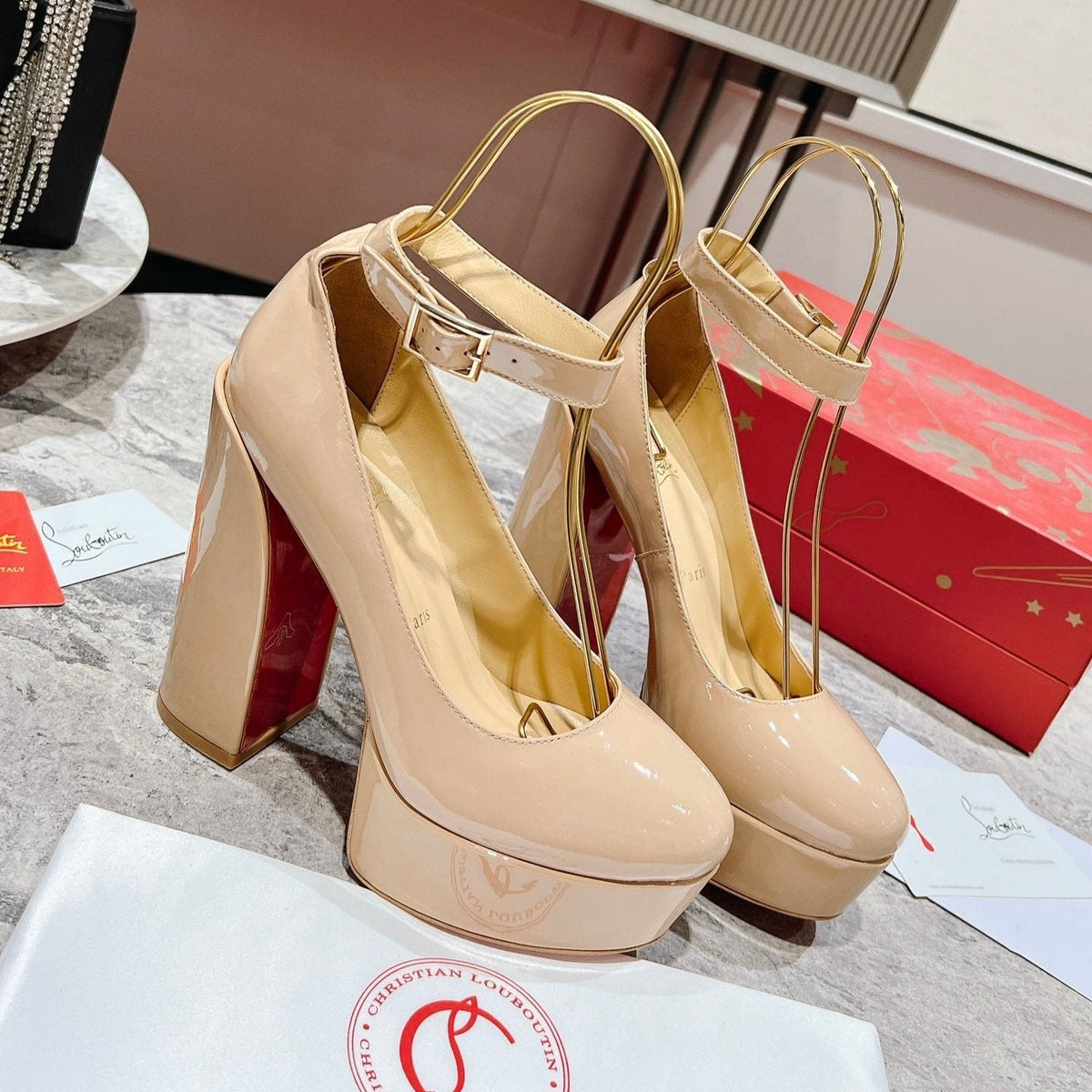 CL Platforms Movida Jane 130 mm Patent Leather Nude