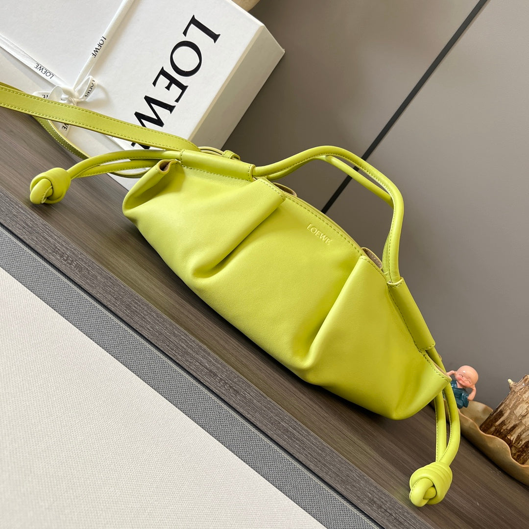 Loewe Small Dumpling Bag 35 Lemon Yellow Calfskin 280647