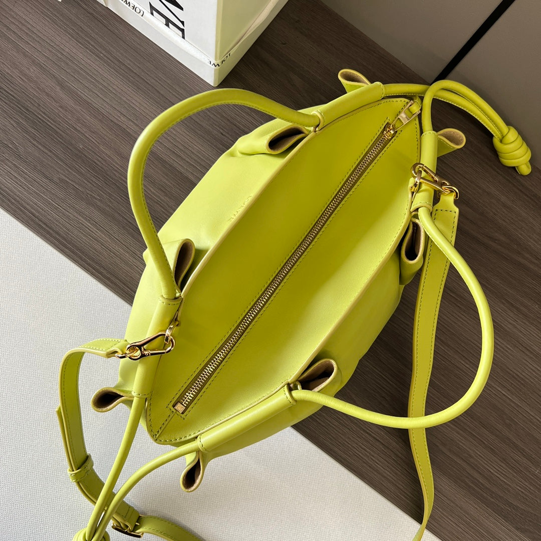 Loewe Small Dumpling Bag 35 Lemon Yellow Calfskin 280647