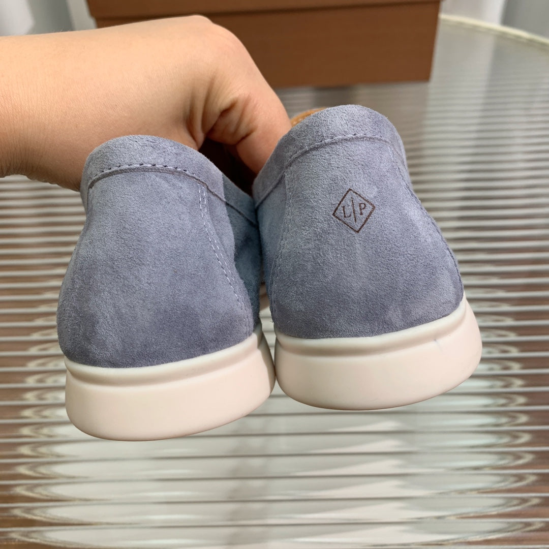 lp dot sole walk loafer slate grey suede