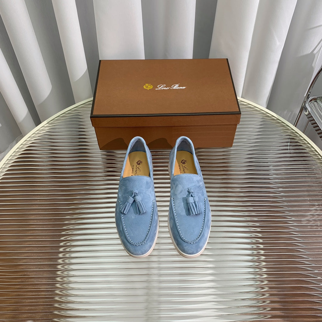 lp dot sole walk loafer cloud blue suede