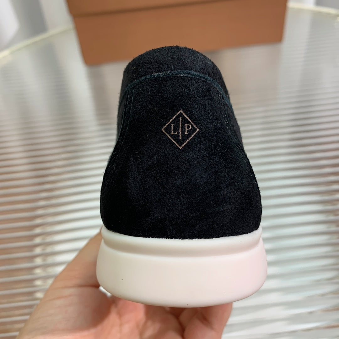 lp dot sole walk loafer black suede