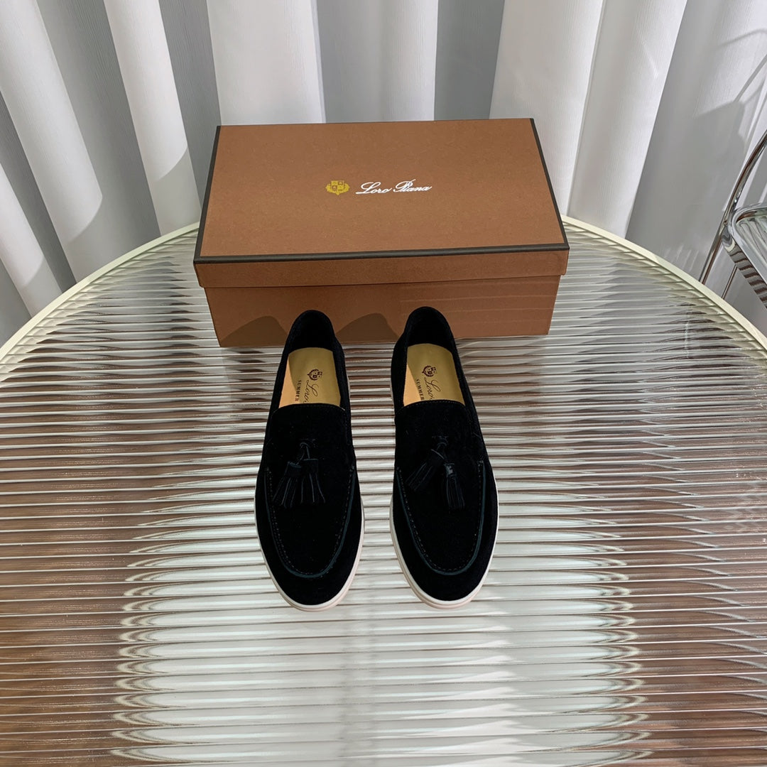 lp dot sole walk loafer black suede