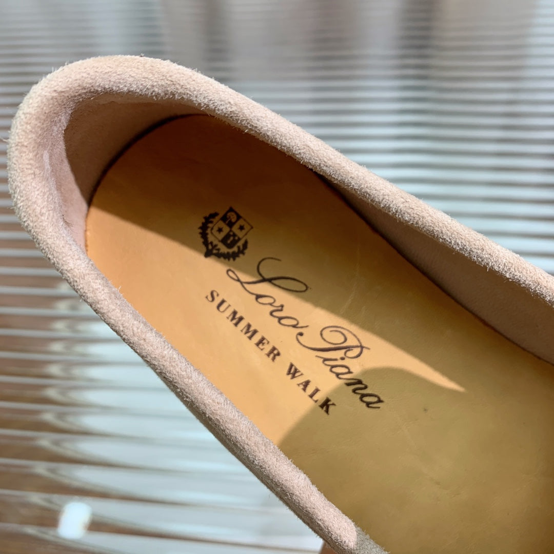 lp dot sole walk loafer cashew butter suede