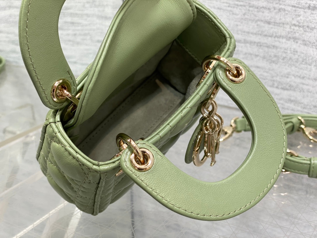 micro lady 12 green lambskin ghw