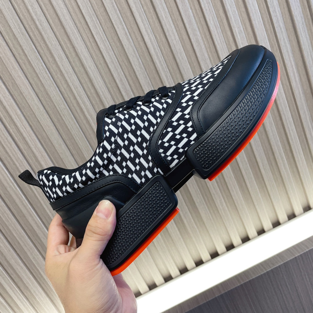 HM Giga 50 Sneaker H Black White Canvas Black Goatskin