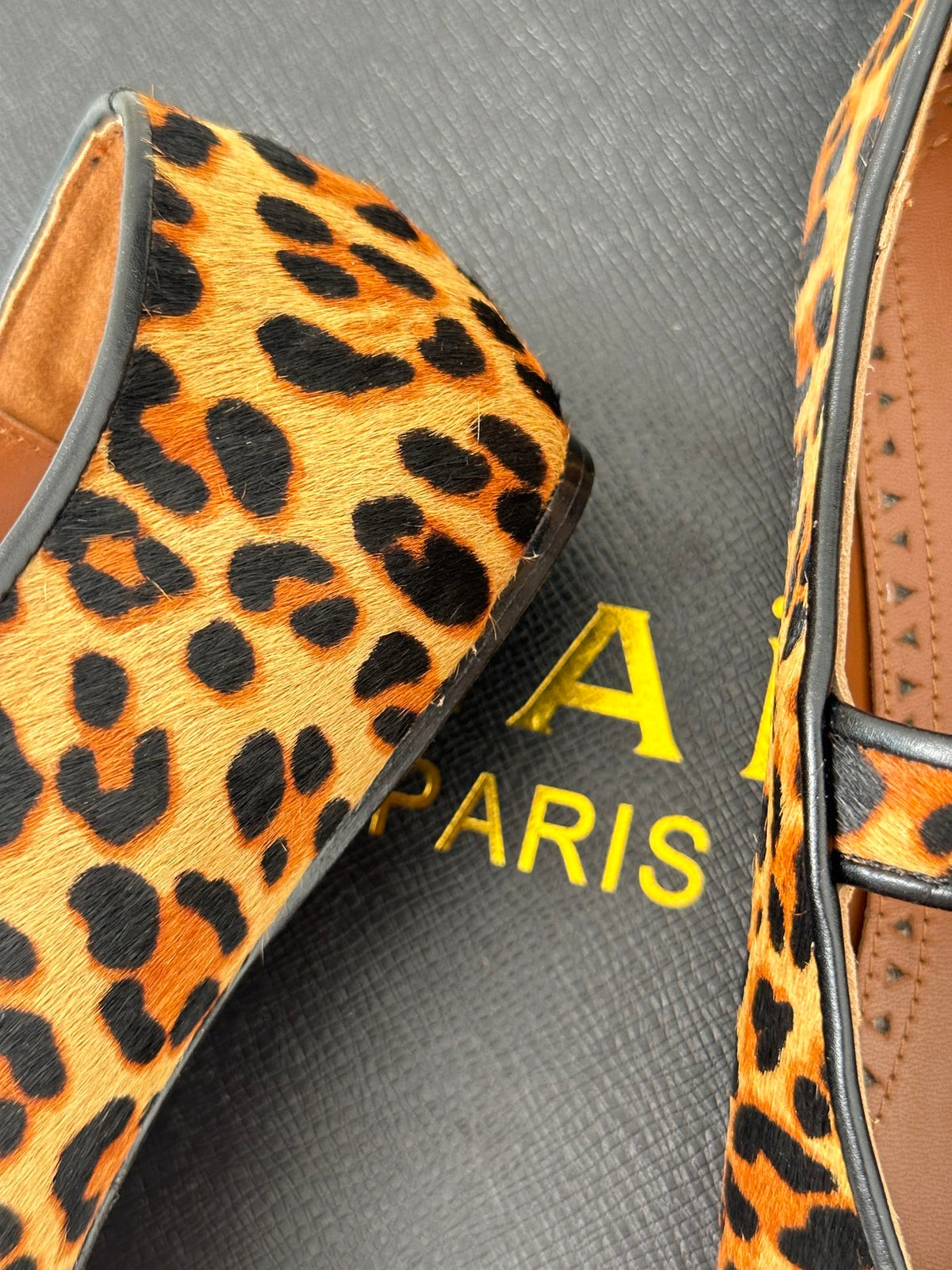 Alaia 25 Mary Jane Ballet Flat Leopard Calfskin 293239
