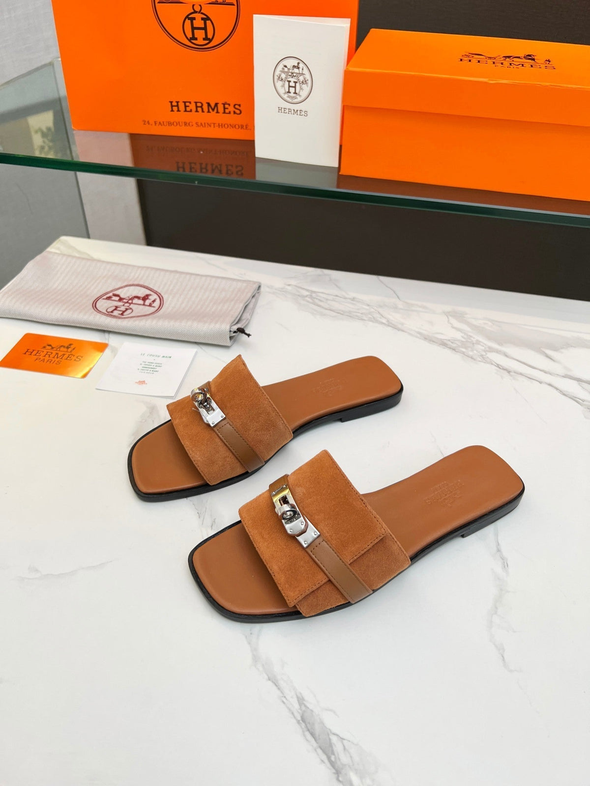 Giulia Sandal Tan Suede Tan Calfskin