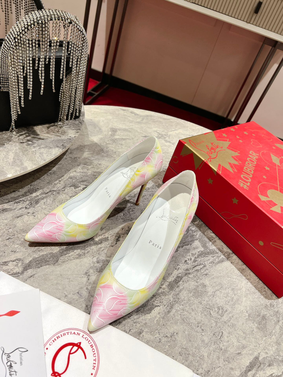 CL So Kate Pumps 120 mm Texture Leather Multicolor