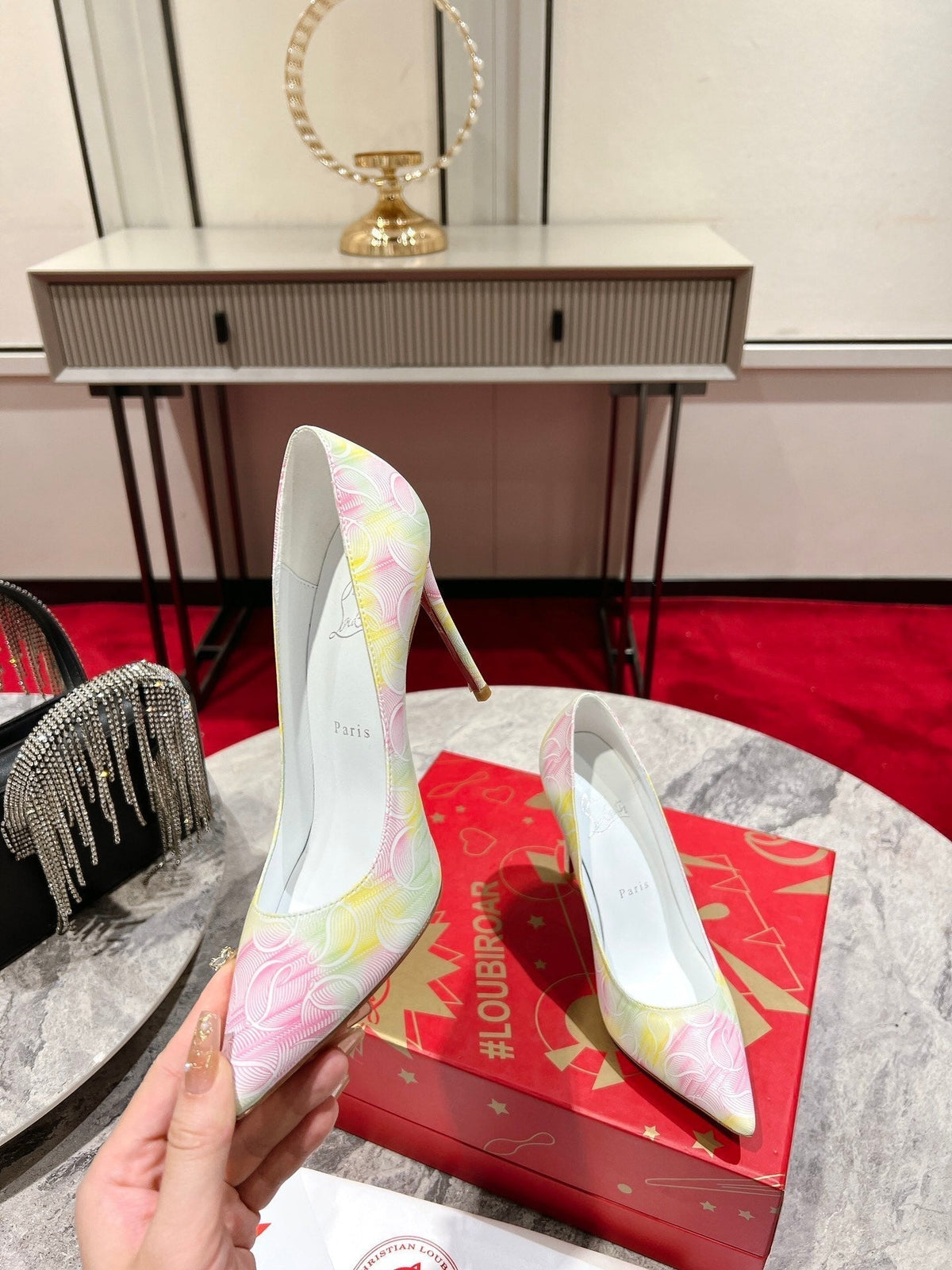 CL So Kate Pumps 120 mm Texture Leather Multicolor