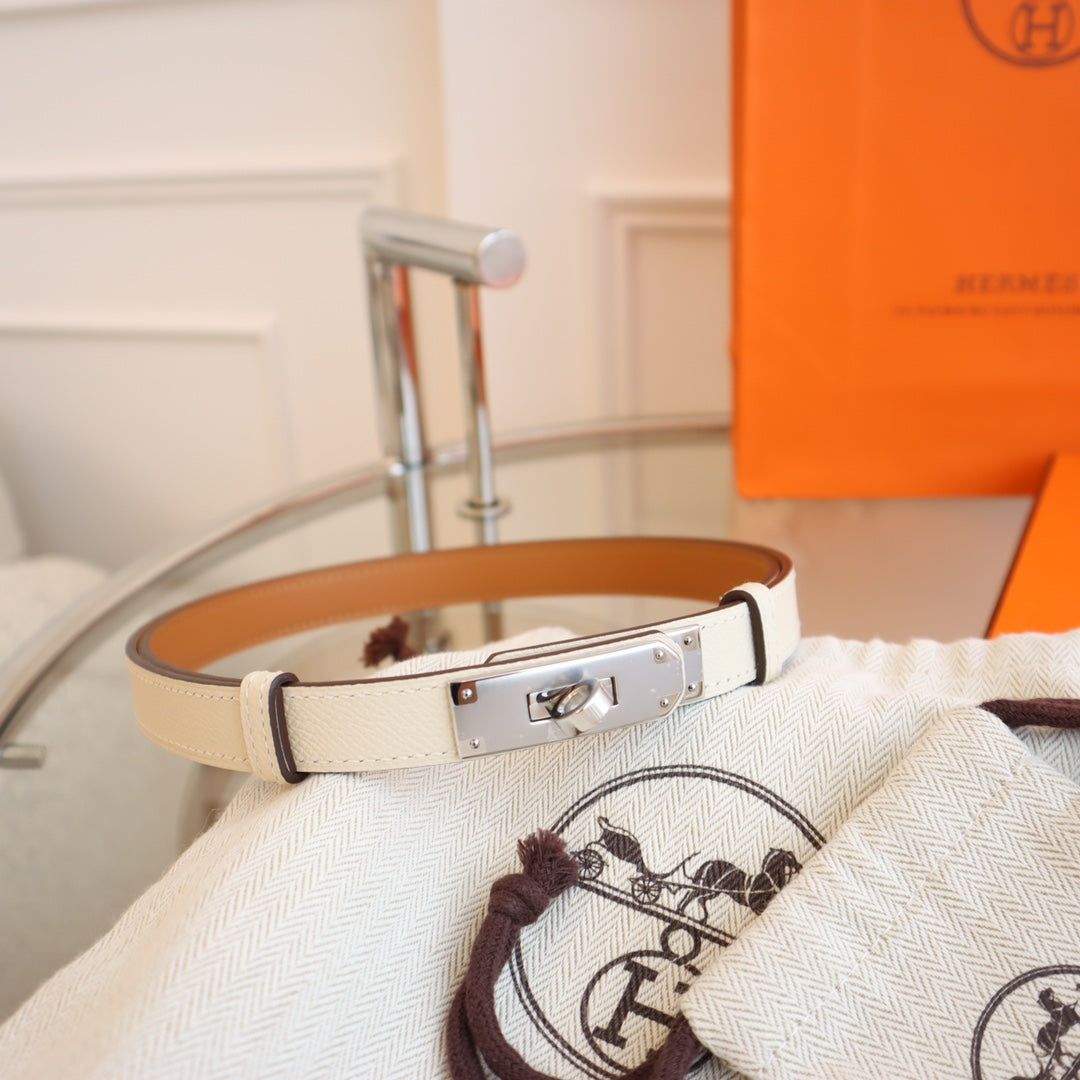 hm kelly belt 18mm white epsom leather