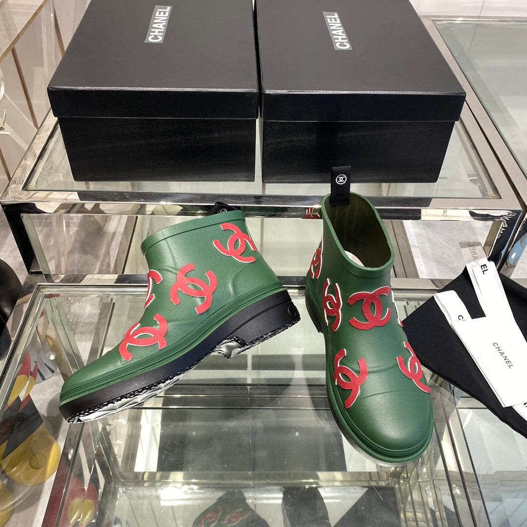 CC Rainboots Green with Embossed Logo Rubber 204072