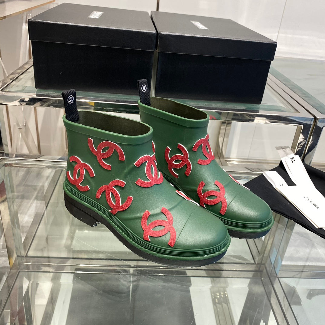 CC Rainboots Green with Embossed Logo Rubber 204072