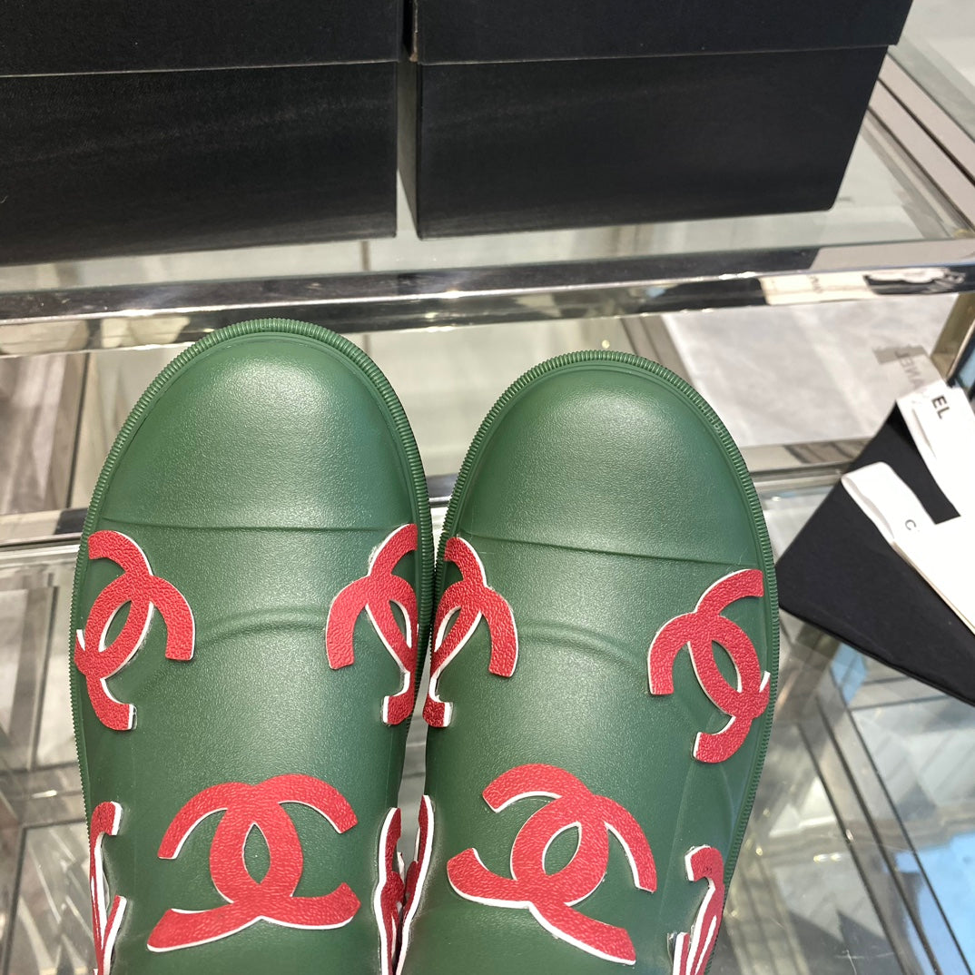 CC Rainboots Green with Embossed Logo Rubber 204072