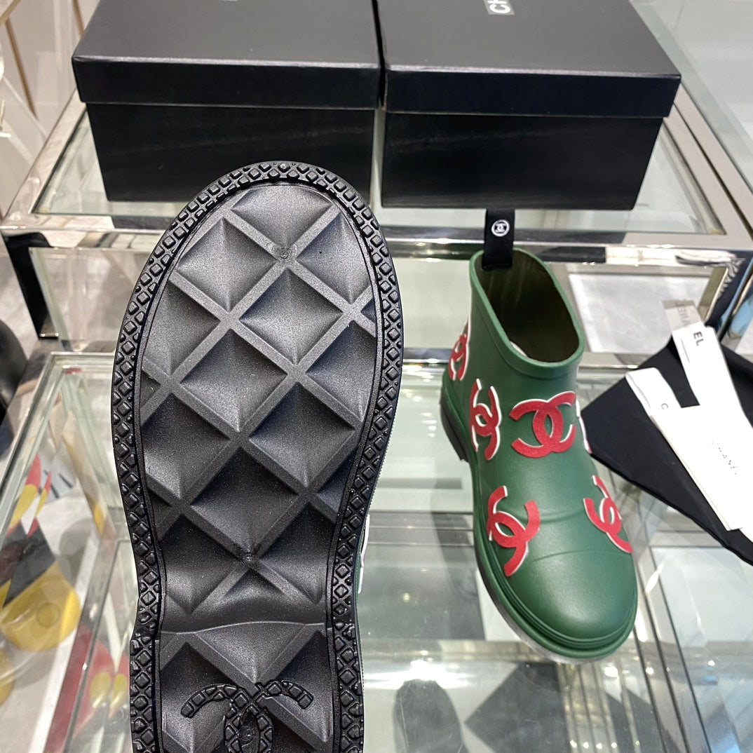 CC Rainboots Green with Embossed Logo Rubber 204072