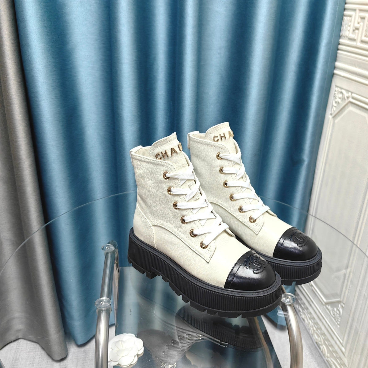 CC Ankle Boots White Lambskin