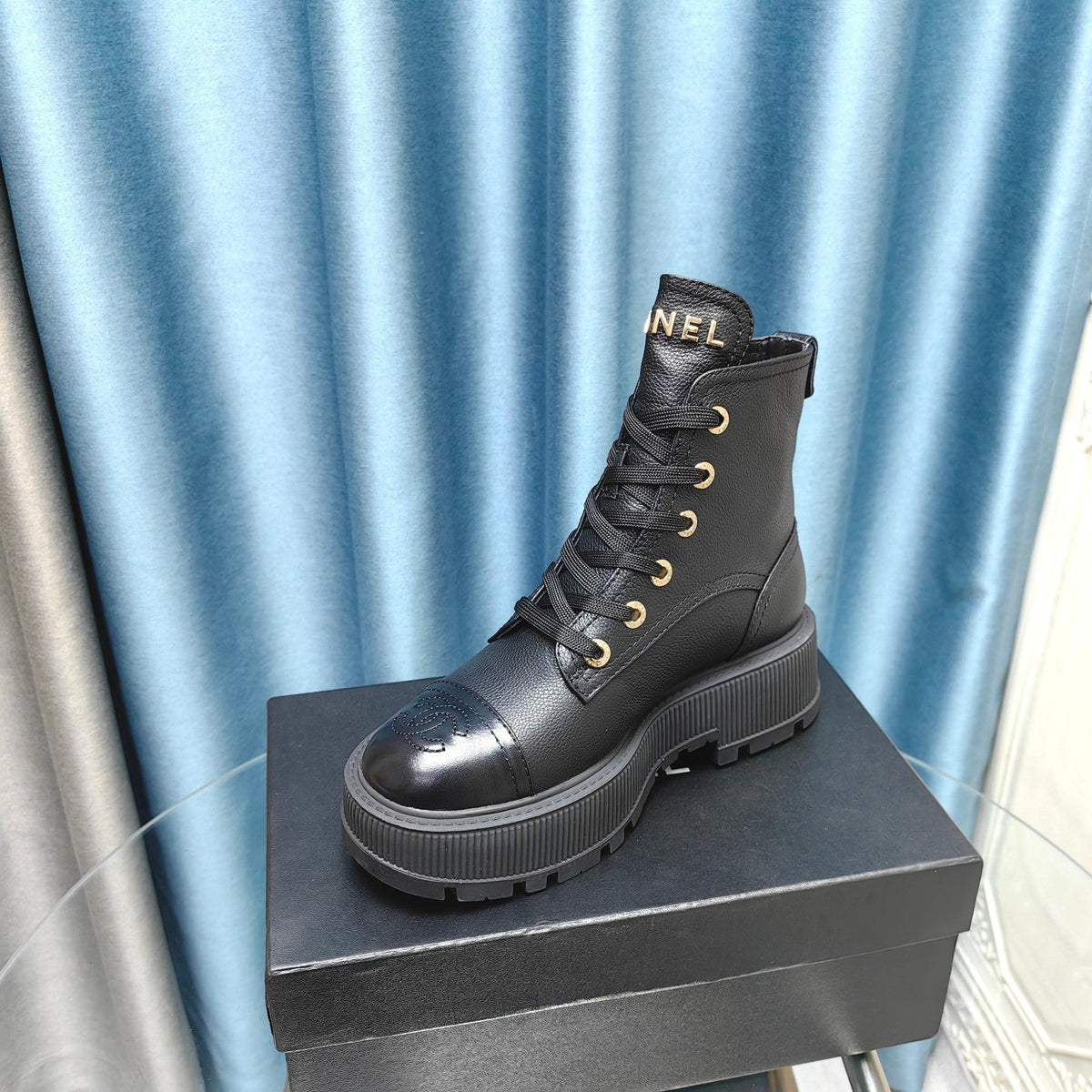 CC Ankle Boots Black Lambskin